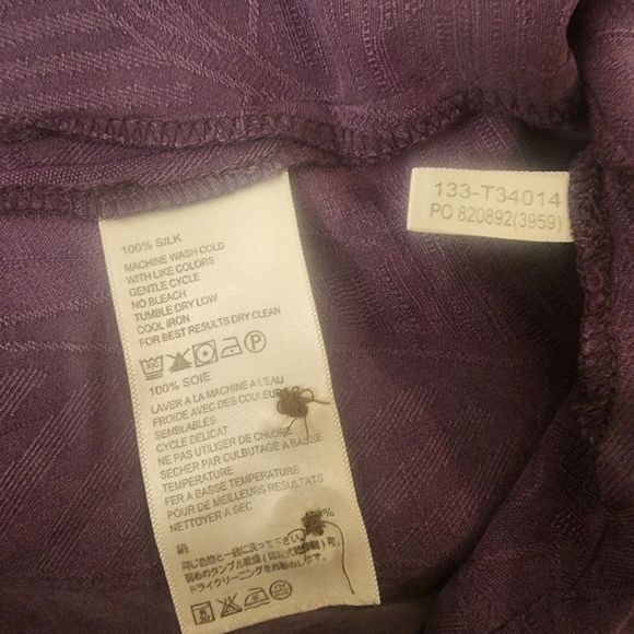 Tommy Bahama Floral Hawaiian 100% Silk Plum Purple Shirt Mens XLX - Picture 5 of 10